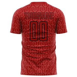 Nouveaux ensembles de maillots de football personnalisés maillots de football respirant séchage rapide unisexe sublimation imprimé uniformes de vêtements de sport rouges pour - Product Image 3
