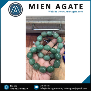 100% กำไลข้อมือหินธรรมชาติ11-15มม. สร้อยข้อมือลูกปัดอัญมณีสีเขียว Aventurine nugget สำหรับผู้ชายผู้หญิงเด็กผู้ชาย - Product Image 5