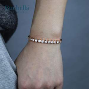 Hot Sale 5mm 18k Yellow Gold Plated 925 Sterling Silver Iced Clustered Hexagon Bracelet <b>for</b> <b>Men</b> Gifts Jewelry - Product Image 3