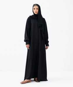 Nouvelle Abaya Musulmane Simple et Naturelle de Luxe Faite à la Main, Cardigan Modeste Assorti à un Hijab - Product Image 5