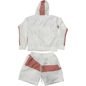 Summer Wholesale Customized Unisex Windbreaker <b>Shorts</b> Set For <b>Men</b> 100% Polyester Split Color <b>Zip</b>-Up Windbreaker <b>Short</b> Set - Product Image 6