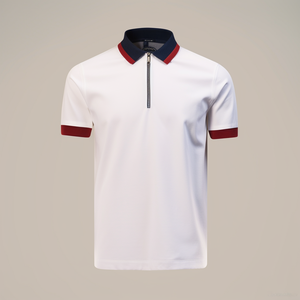 เสื้อโปโลผ้าคอตตอนผ้าโพลีเอสเตอร์สำหรับผู้ชายเสื้อโปโลผ้า100% ปักลายโลโก้ตามสั่งสีประกบลำลอง - Product Image 3