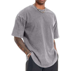 T-shirt en coton doux lavé vintage pour hommes, haut décontracté à col rond, style rétro, confortable, à porter au quotidien - Product Image 6