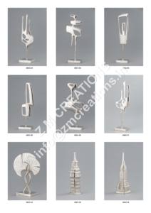 Sculpture Art Moderne De Luxe Fait Main Métal Argent Objet Aluminium Sculpture Maison Hôtel Bureau Intérieur Centres Objet - Product Image 4