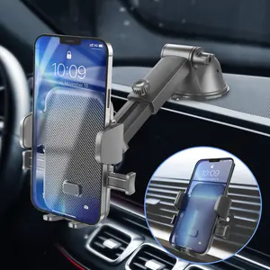 New Long Arm Sucker Gravity Car Mobile Phone Holder Stand Universal Dashboard Clip Support For iPhone 11 PRO Accessories