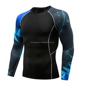Nardon Apparel Hombres de manga larga Rash Guard Color sólido Secado rápido Transpirable Fitness Wear Cómodo para la venta - Product Image 4