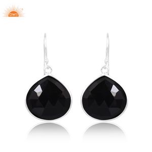 Meilleure vente de boucles d'oreilles en argent sterling naturel avec pierres précieuses en onyx noir pour femmes fabricant de bijoux personnalisés - Product Image 1