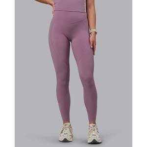 Legging de fitness ultra taille haute pleine longueur Blaze - Nylon et Spandex à motifs, effet ventre plat, couleur Raisin, pour femmes, tailles XL et 3XL - Product Image 1