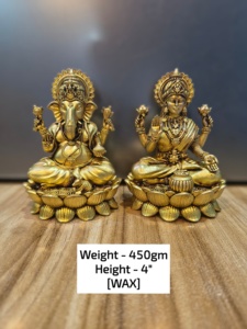 Estatuas religiosas hechas a medida del señor Krishna y Radha disponibles en 180 gramos y 4,5 pulgadas de altura para el hogar y los hoteles. - Product Image 4