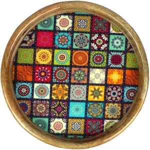 Plateau de service en bois avec diviseur pour un service facile lors de grands rassemblements Matériau en résine Modèle Motif Direct Inde - Product Image 1