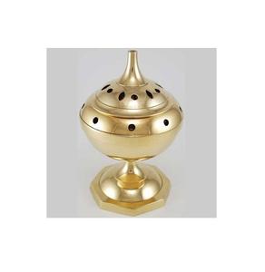 Quemador de incienso de latón hecho a mano con trabajo antiguo detallado para meditación y atención plena - Product Image 3