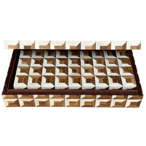 Boîte de rangement de bijoux en bois de conception moderne taille moyenne idéale pour femmes bague colliers boîte de courtoisie fabricant en Inde stockage parfait - Product Image 5