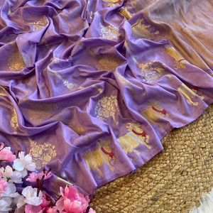 Hermosa Banarasi seda Sari Jari tejido Butta trabajo tradicional exclusivo última moda para étnico nupcial boda fiesta desgaste - Product Image 1