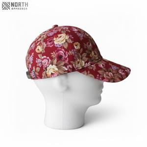 Casquette de baseball en sergé sportif à motif floral rose, accessoire de mode avec impression intégrale, style casquette de baseball, fabricant de casquettes de baseball - Product Image 3