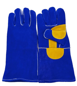 Gants de travail de soudure fendus de vache pleine paume Gants de soudage résistants à la chaleur en cuir industriel Anti-coupure Cuir fendu de vache - Product Image 2