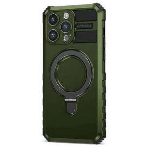 Funda Protectora para iPhone 16 Pro 6.3 con Anillo Magnético y Soporte, Verde - Product Image 1
