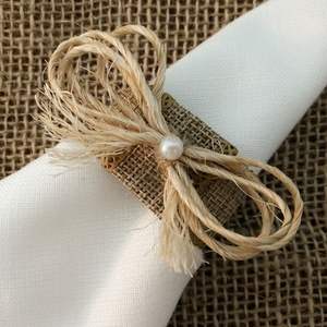 Vente en gros pas cher Anneau de serviette en rotin pour décoration de table avec strass et bling Anneau à boucle pour serviette de table - Product Image 1