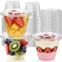 Gobelets en plastique PET transparent durables pour milkshake, dessert, glace, fruits coupés, yaourt, gobelets en plastique jetables pour yaourt et dessert avec logo