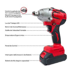 Clé à chocs électrique <span class=keywords><strong>sans</strong></span> balais 21V <span class=keywords><strong>sans</strong></span> <span class=keywords><strong>fil</strong></span> 1/2 clé à usage tournevis <span class=keywords><strong>perceuse</strong></span> électrique outil électrique rechargeable - Product Image 2