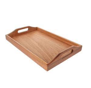 Grand plateau de service flexible en bois d'acacia avec finition laquée - Design moderne, passe au lave-vaisselle, vaisselle pour bureau, cuisine et bar - Product Image 3