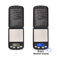 Balance de précision numérique portable ACE DS 500 pour bijoux, 500g/0.01g, corps en plastique ABS, plateau en acier inoxydable, fonctionne sur piles