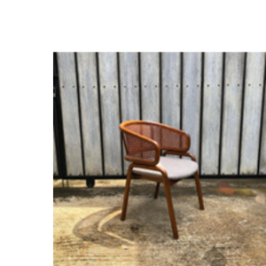 Chaise de restaurant extérieure de style moderne, couleur brun foncé, dossier solide, siège en rotin, chaises de salle à manger à vendre - Product Image 6