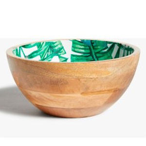 Decorative Handmade Modern <b>Mango</b> <b>Wood</b> Enamel Print Dinnerware High Quality Food Serving <b>Bowl</b> Perfect for Home Decor - Product Image 2