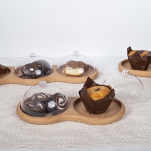Soporte de Madera de Haya de 2 Niveles para Pasteles - Bandeja de Servicio Artesanal Premium de Madera Maciza Natural para Postres y Cupcakes - Product Image 4