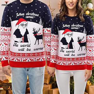Custom Logo Solid Digital Printing Polyester/Cotton Fleece Eco-Friendly Breathable Christmas Sweatshirts Comfortable Winter - Product Image 4