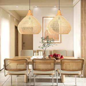 New Design 2024 Rattan <b>Lampshade</b> Adjustable <b>Vintage</b> Farmhouse Chandelier <b>Lampshade</b> for Home Decoration Wholesales in Vietnam - Product Image 6