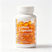 Étiquettes transparentes en film imperméable imprimées pour bouteilles de capsules de lutéine Haoxuan OEM, pour l'emballage de compléments visuels