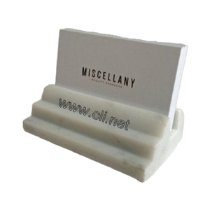 Tarjetero de mármol blanco y porta notas elegante organizador de escritorio - Product Image 1