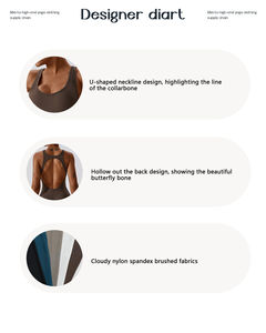 จั๊มสูทสำหรับผู้หญิงบอดี้สูทเว้าหลังฟิตเนสยาวเสื้อแขนกุดออกกำลังกายตัวยูคอ - Product Image 2