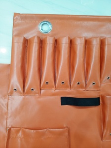 Delantal de herramientas aéreas de servicio pesado de fábrica OEM personalizado, organizador de ganchos de cubo, delantal de herramientas de liniero magnético con 13 bolsillos - Product Image 4