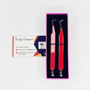 Wholesale Professional Betty Boo 90 Degree Eyelash Extension <b>Tweezers</b> Custom LOGO Sustainable Stainless Steel Curved <b>Tweezers</b> - Product Image 2