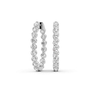 Aros Clásicos Redondos con Diamantes Cultivados en Laboratorio, 1 Ct Tw, Color F-G, Claridad VS, Oro Sólido de 14K, Ideales para Combinar con Casi Cualquier Prenda a Diario - Product Image 2