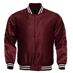 Veste de baseball en satin de haute qualité pour hommes, veste bomber universitaire personnalisée, fabrication en gros - Product Image 5