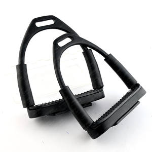 Étriers anglais traditionnels personnalisés équipement de sécurité équestre équilibré en acier inoxydable en caoutchouc antidérapant pour les côtés et les pieds - Product Image 1