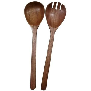 Ensemble cuillère et fourchette à salade en bois fait main, écologique, outils de cuisine classiques pour les fêtes - Product Image 6