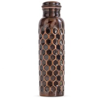Nouvelle bouteille d'eau en cuivre artisanale de 26 oz, écologique, avec couvercle, pour la boisson, ustensiles de cuisine, bienfaits pour la santé, métal frais