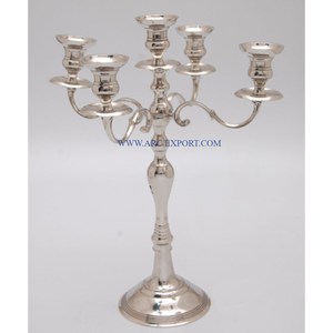 Candélabre de mariage en argent Ware Top vente grand miroir en métal poli maison lampes de table d'intérieur chandelier prix de gros - Product Image 2