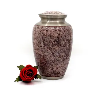 Urna de metal de estilo americano único con textura decorativa de fábrica de diseños de rosas para suministros funerarios para adultos para almacenamiento - Product Image 6