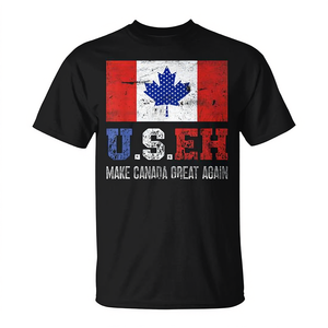 Camiseta Unisex con Cuello Redondo y Manga Corta con Estampado Serigrafiado de 'Haz que Canadá vuelva a ser grande' de Canadá U.S.Eh, Ropa Promocional - Product Image 2