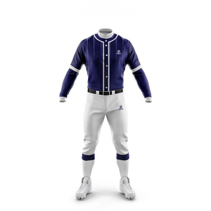 Impresión personalizada camisetas de béisbol en blanco al por mayor de los hombres ropa deportiva Softball Jersey sublimado uniformes de béisbol conjunto - Product Image 5