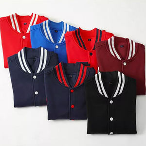 Meilleure vente Blouson bombardier en laine pour collège pour hommes brodé personnalisé Baseball High Street couleur unie printemps toile col montant - Product Image 3