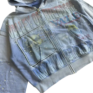 Áo hoodie in họa tiết đá pha lê Blue <span class=keywords><strong>Valley</strong></span> Of Freedom, kiểu dáng rộng, thời trang đường phố, unisex, chất liệu cotton, áo sweatshirt mới - Product Image 3