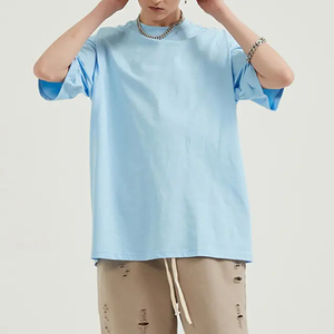 220Gsm venta al por mayor de alta calidad 100% algodón camiseta personalizada para hombres que imprime su marca de gran tamaño hombro caído camiseta para hombres - Product Image 3