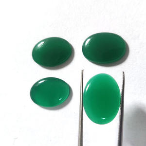 Onyx vert naturel et agate 17x12mm Cabochon ovale 20CTS pierres précieuses en vrac 20CTS pierres Druzy rondes en argent pour la fabrication de bijoux - Product Image 2
