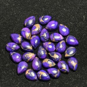AAA + alta calidad tamaño personalizado 6X9MM forma de pera Natural púrpura cobre Kingman turquesa cabujón joyería de piedras preciosas sueltas - Product Image 2