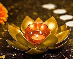 Golden Lotus Tea <b>Light</b> Candle Holder Home Decorative Candle Holder Handicraft Candle Holder - Product Image 2